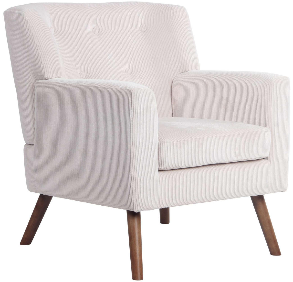 SESSEL Cord Creme - Creme/Braun, Holz/Textil (72/80/74cm) - CLP