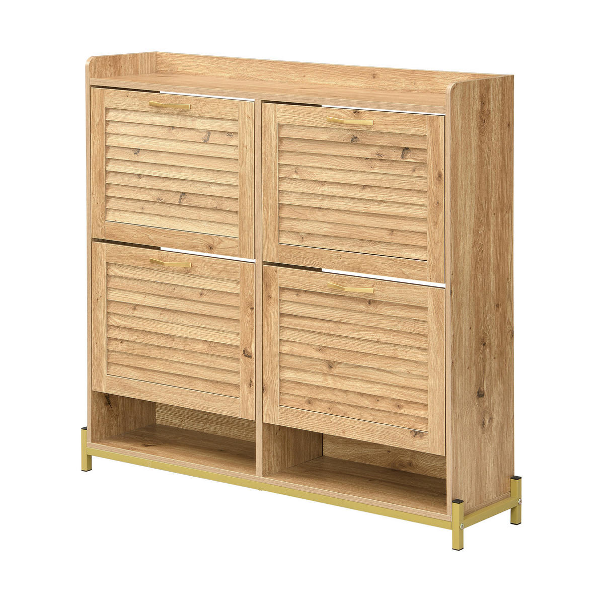 SCHUHSCHRANK 108,5/100/24 cm Holzfarbe aus MDF mit 4 Türen - Naturfarben, Holzwerkstoff (108.5/100/24cm) - OKMYHOME