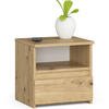 NACHTSCHRANK Eiche Artisan 40x35x40 cm - Erlefarben/Eiche Artisan, Holzwerkstoff (40/40/35cm) - Akord