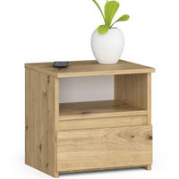 NACHTSCHRANK Eiche Artisan 40x35x40 cm - Erlefarben/Eiche Artisan, Holzwerkstoff (40/40/35cm) - Akord