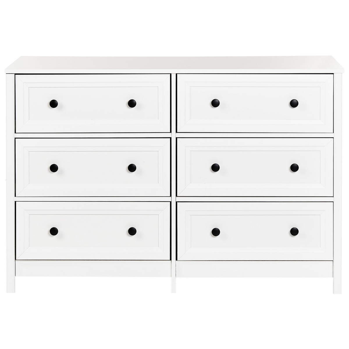KOMODA s 6 zásuvkami Bílá Hazelvale - bílá, kompozitní dřevo (120/80/45cm) - Beliani