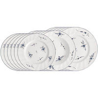 TELLER-SET Vieux Luxembourg weiß-blau 18er Set - Blau/Weiß, Keramik (2/2/2cm) - Villeroy & Boch