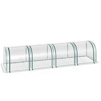 GEWÄCHSHAUS 395/100/80 cm Transparent aus PVC mit 4 Reißverschlussfenstern - Transparent, Kunststoff (100/80/395cm) - OKMYHOME