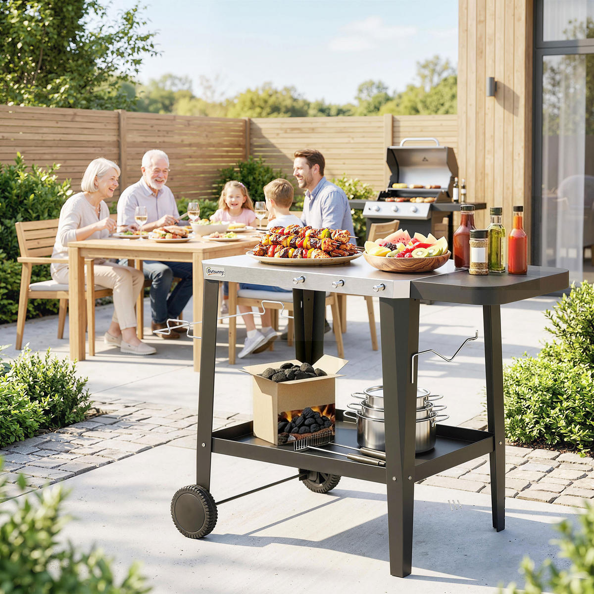 GRILLWAGEN DE-10238 Schwarz - Schwarz, Metall (67.5/80.5/115cm) - ComfortXL
