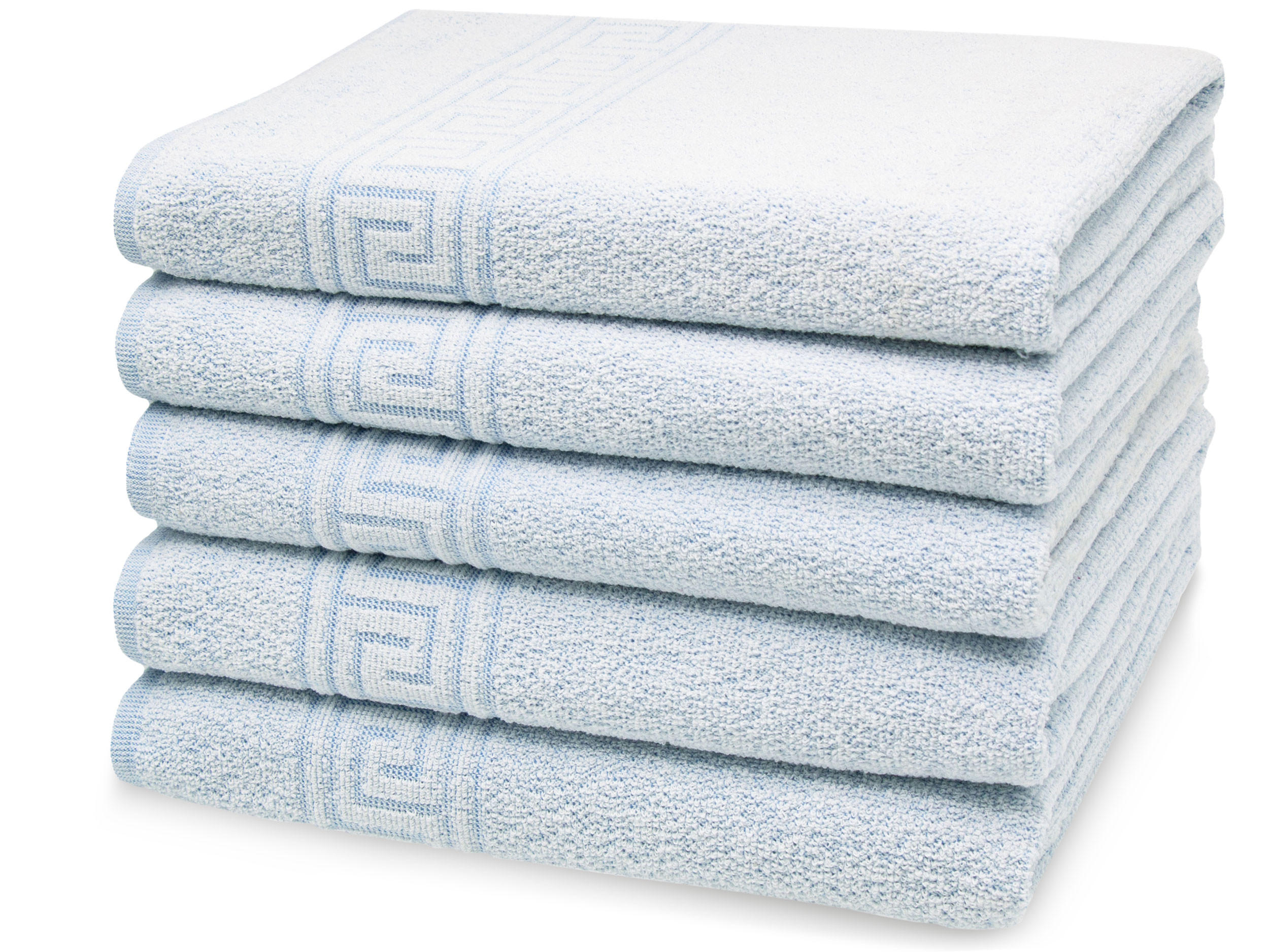 DUSCHTÜCHER, 5er-Set, 70x140 cm, 80% Baumwolle, 20% Polyester, Blau - Blau, Naturmaterialen (70/140cm) - Zollner