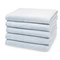 DUSCHTÜCHER, 5er-Set, 70x140 cm, 80% Baumwolle, 20% Polyester, Blau - Blau, Naturmaterialen (70/140cm) - Zollner