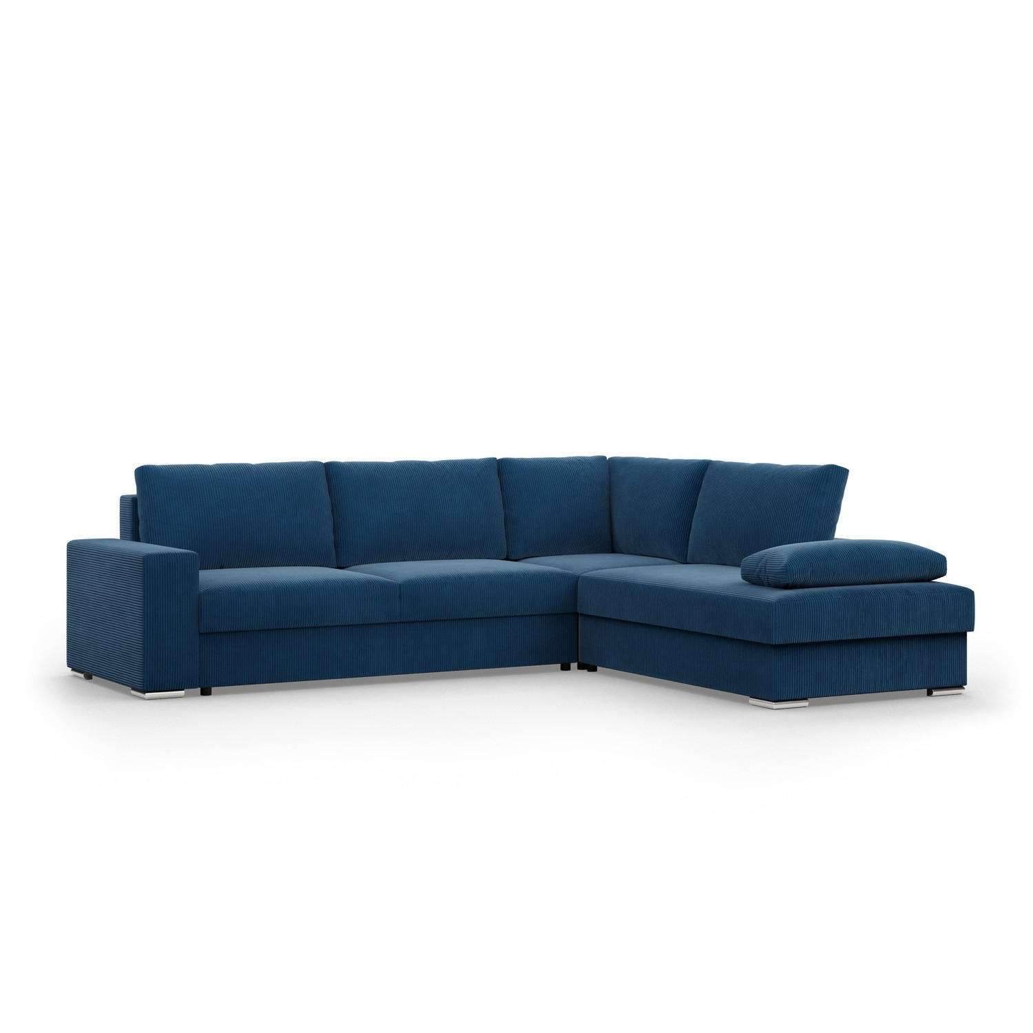 ECKSOFA MIT SCHLAFFUNKTION VELANO Dunkelblau - Dunkelblau, Textil (231/287cm) - Mebligo