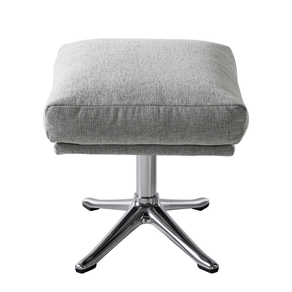 POLSTERHOCKER mit Kreuzfuß - Chromfarben/Hellgrau, Textil/Metall (51/37/41cm) - home24