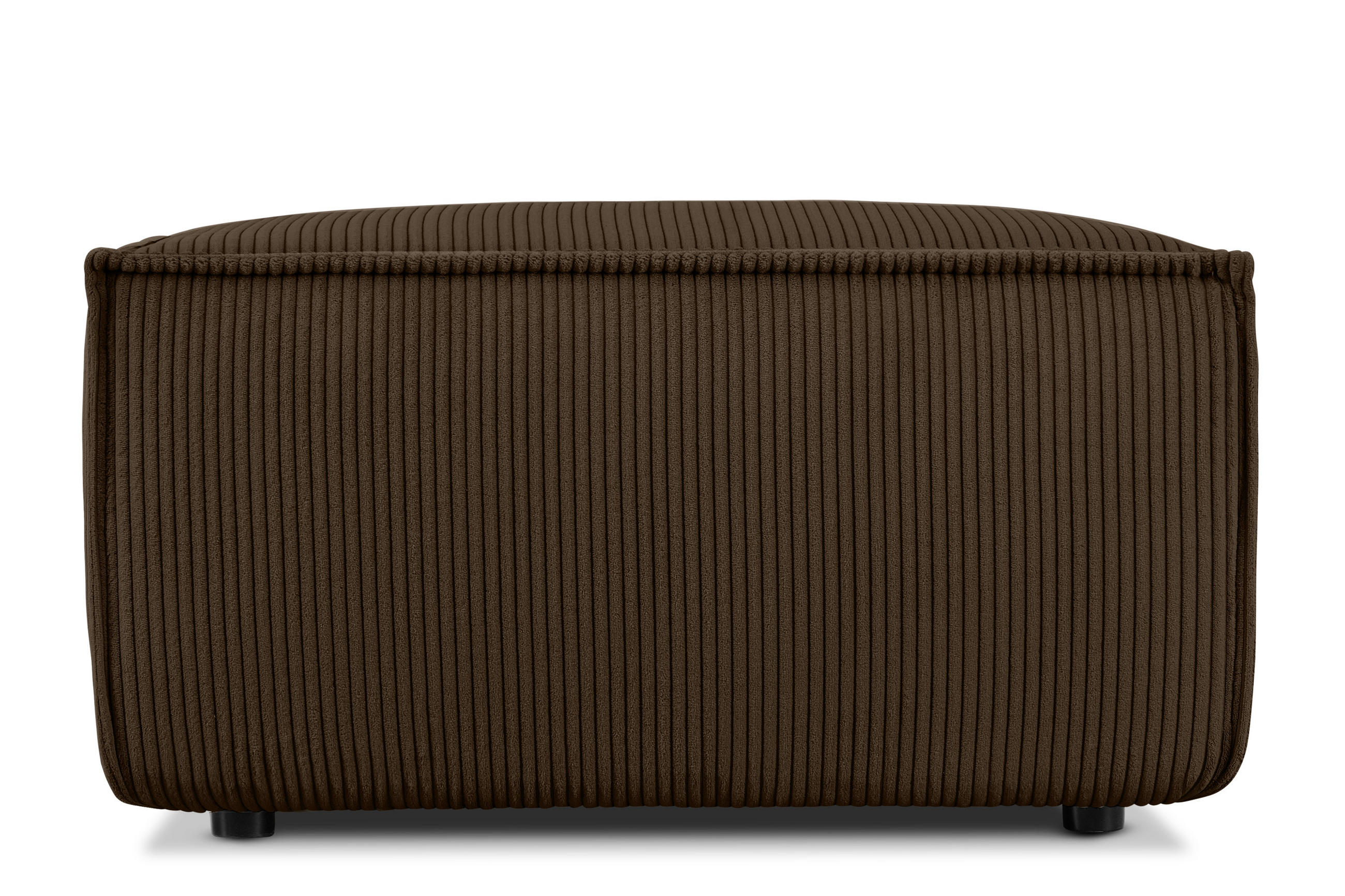 SITZPOUF NAPI gefederte Sitzfläche, dunkelbraun - Dunkelbraun/Schwarz, Textil (83/45/83cm) - KONSIMO®