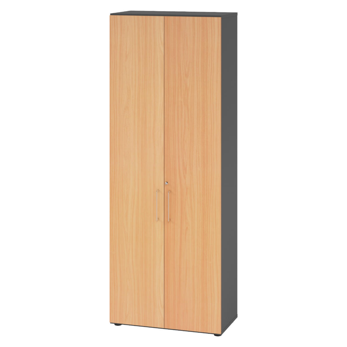 AKTENSCHRANK - 6 Ordnerhöhen 42/80/215,6 cm in Graphitfarben/Buchefarben - Buchefarben/Graphitfarben, Holzwerkstoff (80/215.6/42cm) - bümö