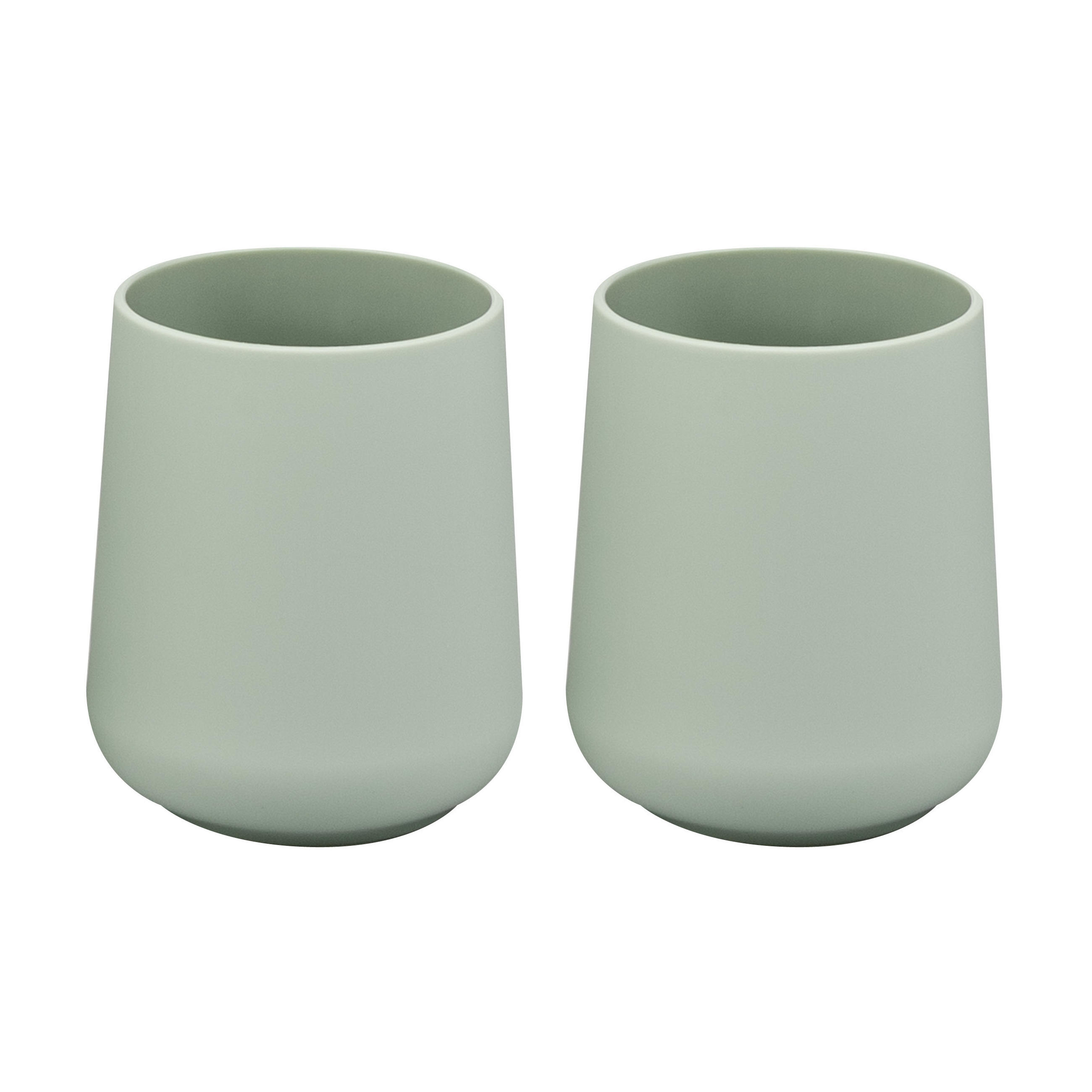 BECHER-SET TESERO 2tlg., Soft-Touch, salbei - Salbeigrün, Kunststoff (8.5/10.5/8.5cm) - eluno