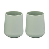 BECHER-SET TESERO 2tlg., Soft-Touch, salbei - Salbeigrün, Kunststoff (8.5/10.5/8.5cm) - eluno