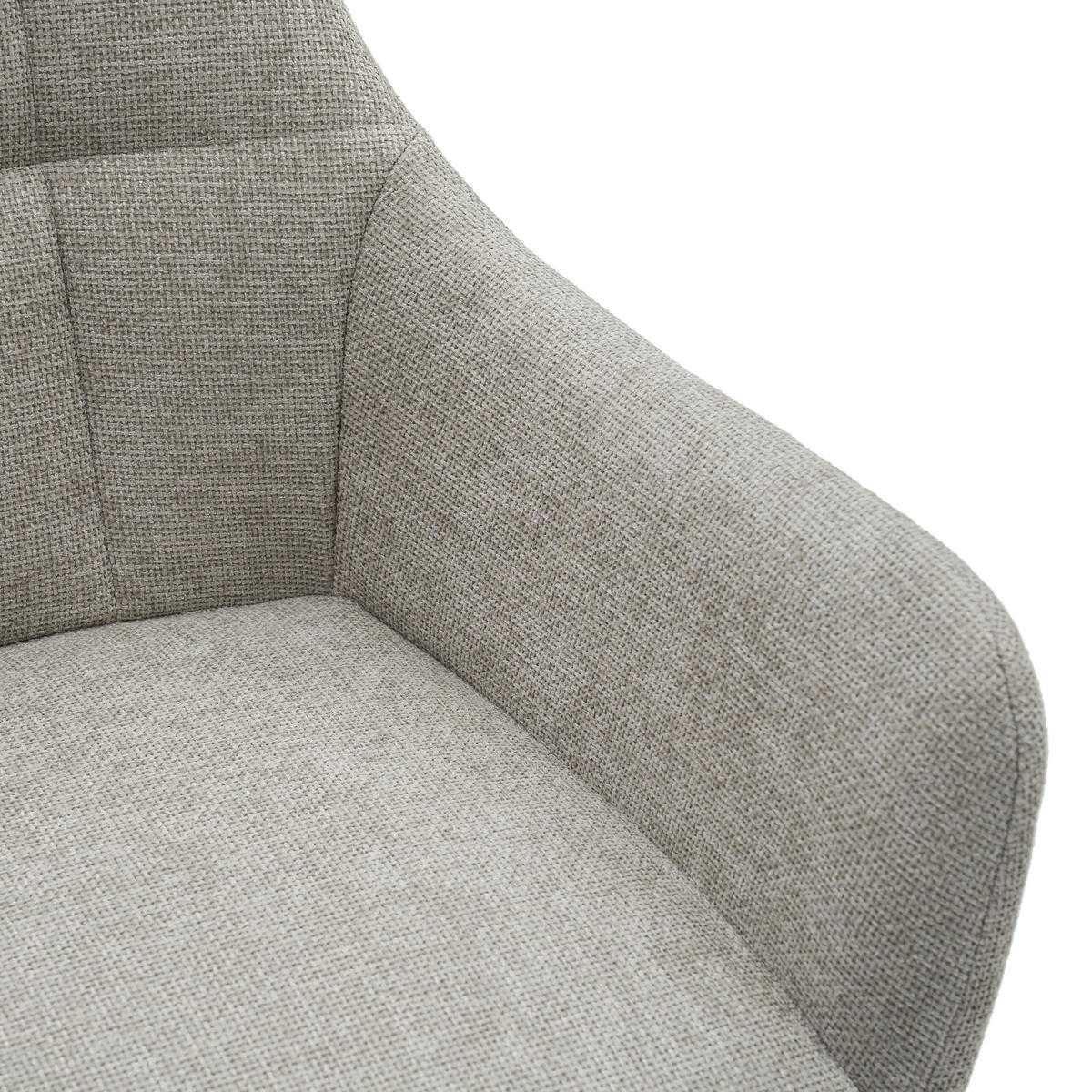 STUHL LUGANO drehbar gepolsterter mit Steppung - hellgrau - Chenille - Hellgrau/Schwarz, Textil/Metall (58/84/59cm) - NEW HOME