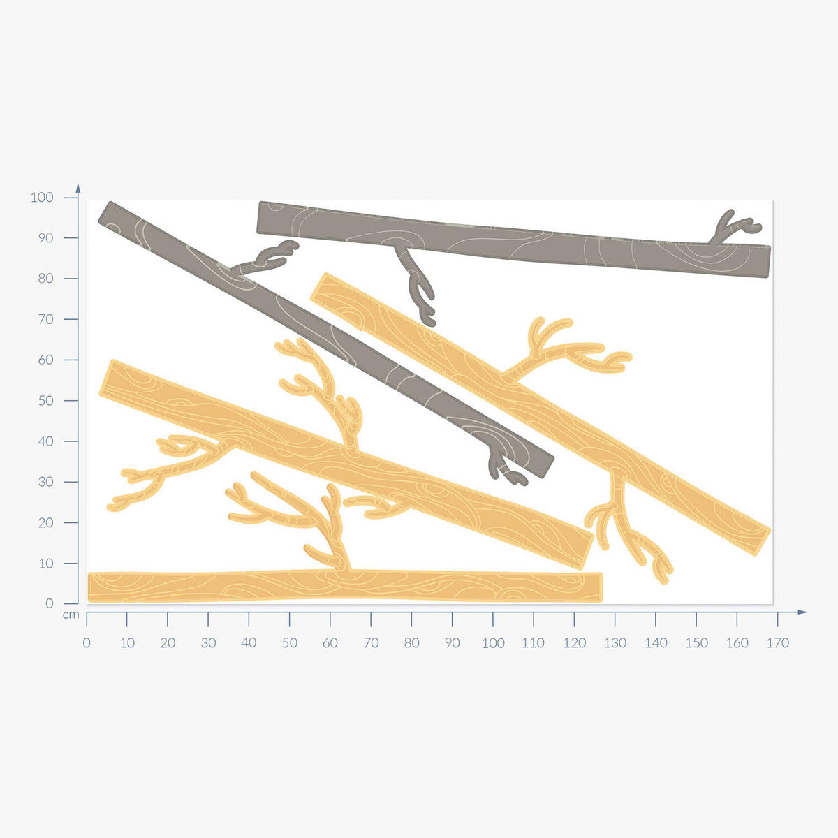 WANDAUFKLEBER 100x169cm - Zierbäume - Multicolor, Kunststoff (100/169/0.1cm) - Wallfluent