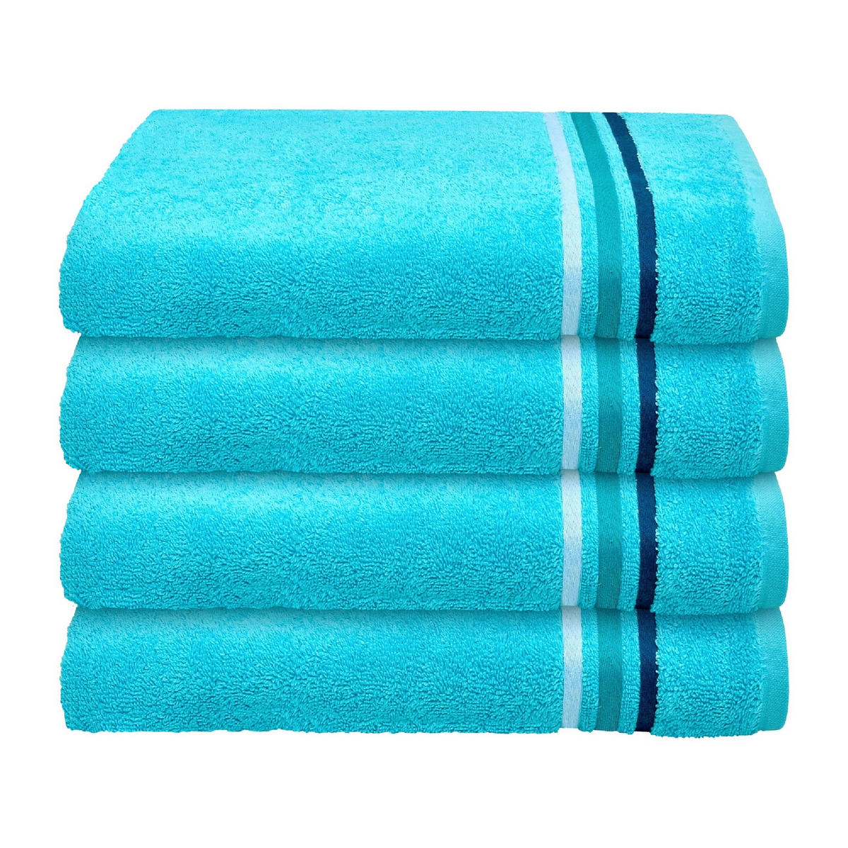 HANDTUCHSET Skyline Color - 4-teilig - 50 x 100 cm - Türkis - Türkis, Textil (50/100cm) - SCHIESSER