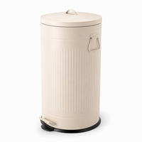 MÜLLEIMER Beige Treteimer Soft-Close 40 l - Beige, Kunststoff/Metall (35/67/35cm) - Relaxdays