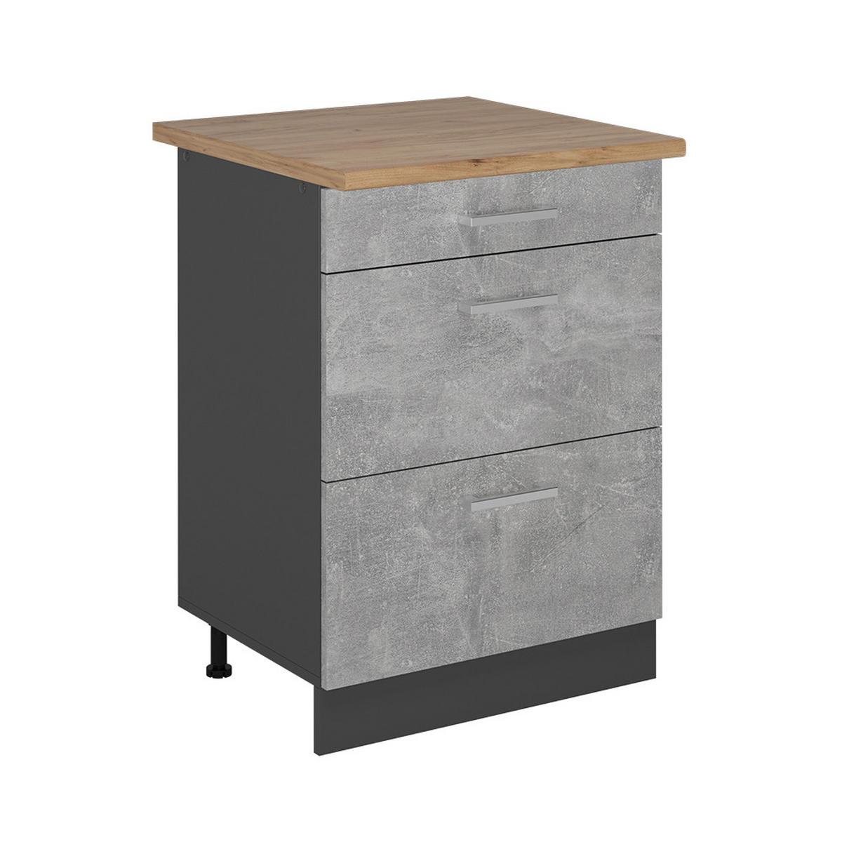 SPODNÍ SKŘÍŇKA KUCHYŇSKÉ LINKY R-Line Beton - šedá/antracitová, kompozitní dřevo (60/81.6/60cm) - Vicco