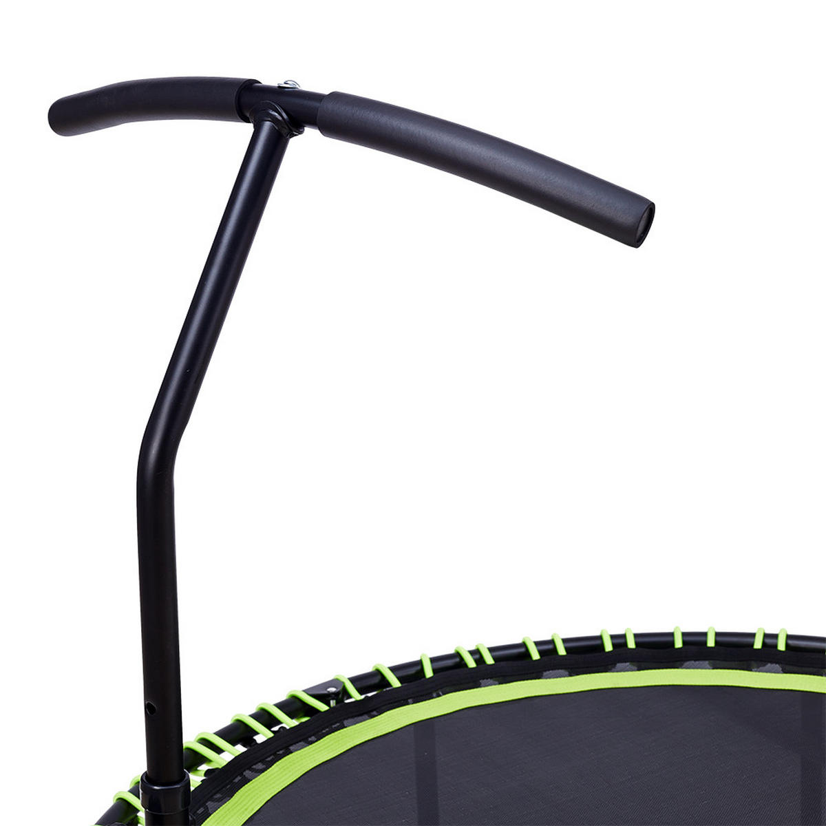 48-ZOLL-RUNDTRAMPOLIN mit Bungee-Seilen und verstellbarem T-Griff Faltbar aus Stahl Oxford-Gewebe Gummiseil in Schwarz Grün 122 x 122 Tx 123 cm - Grün, Metall (122/122cm) - Livingandhome