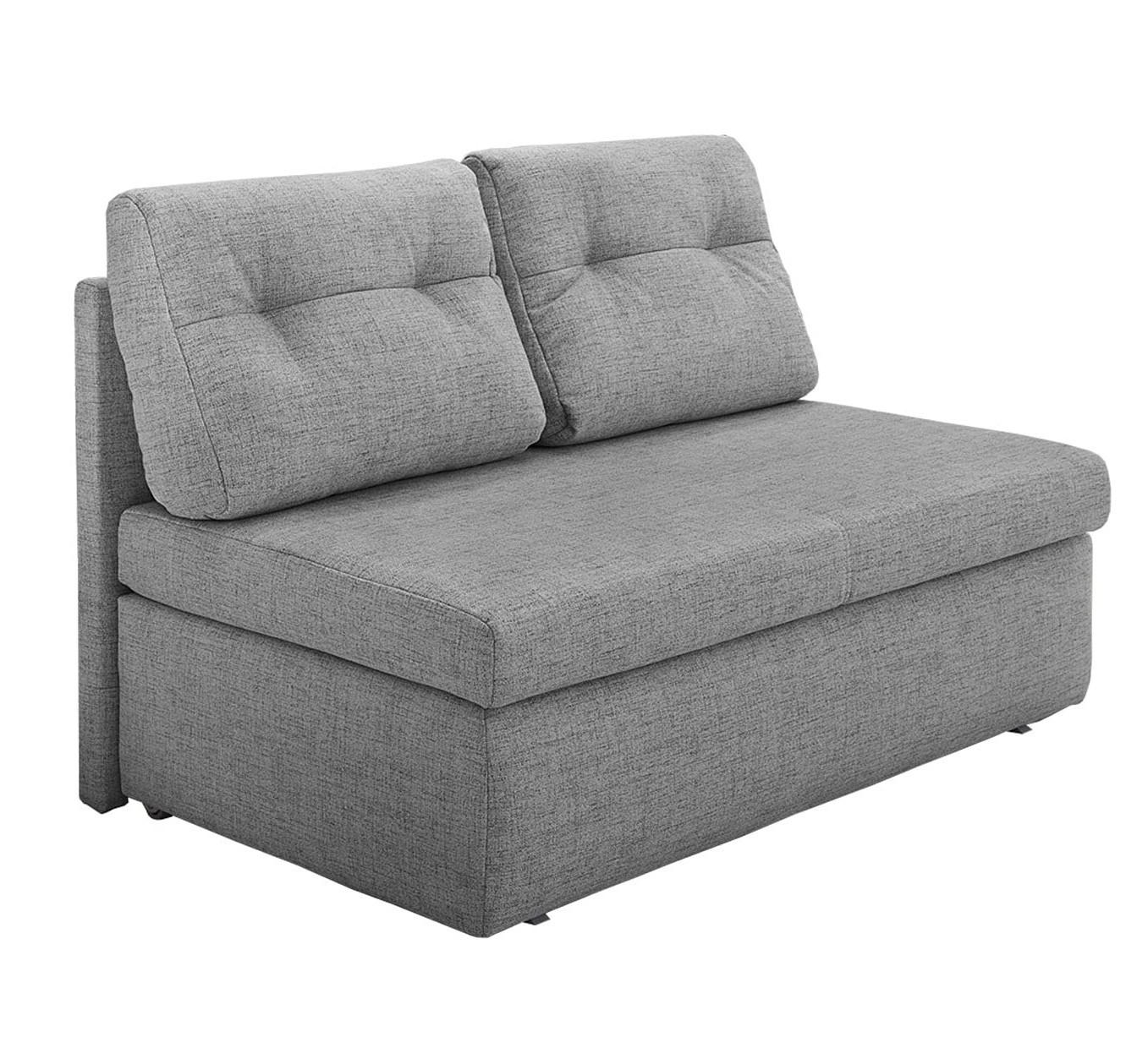 luma-home ROZKLÁDACÍ POHOVKA s úložným prostorem, Š136/H85/V86 cm, ležecká plocha 130×193 cm, mikrovlákno světle šedá / 15120