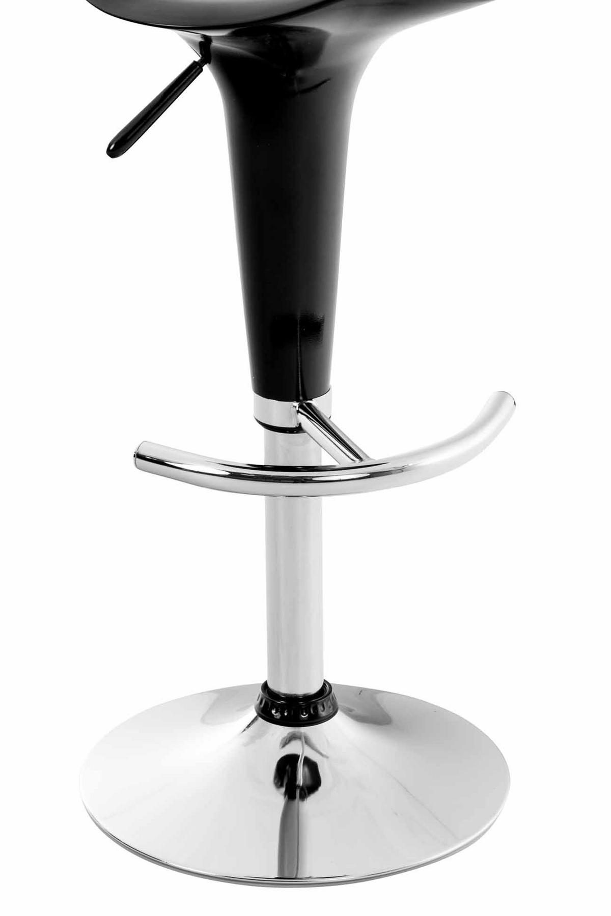 BARHOCKER Kunststoff Schwarz - Chromfarben/Schwarz, Kunststoff/Metall (37/87/37cm) - CLP
