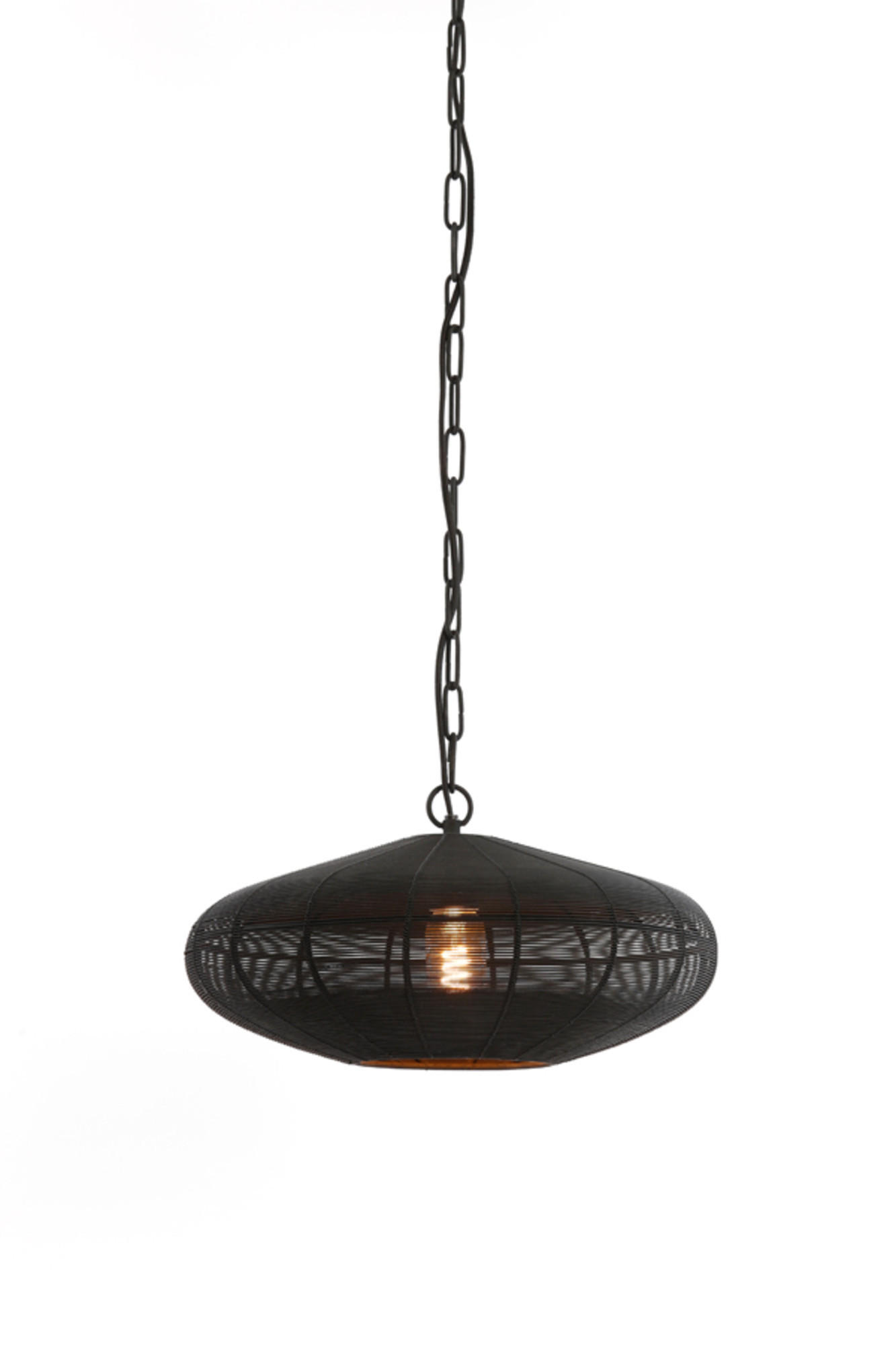 HÄNGELAMPE Bahoto Schwarz Ø40/18 cm - Schwarz, Metall (40/40/18cm) - Light & Living