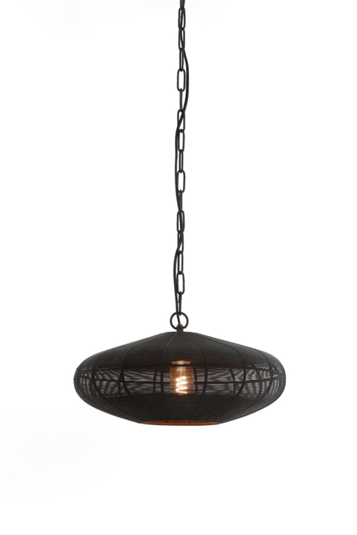 HÄNGELAMPE Bahoto Schwarz Ø40/18 cm - Schwarz, Metall (40/40/18cm) - Light & Living