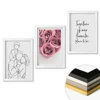 WANDBILDER 3er-Set - 20x30 cm Weißer Rahmen - Rosensträuße als Familienzeichnung - Weiß, Kunststoff (20/30cm) - ArtPrintCave