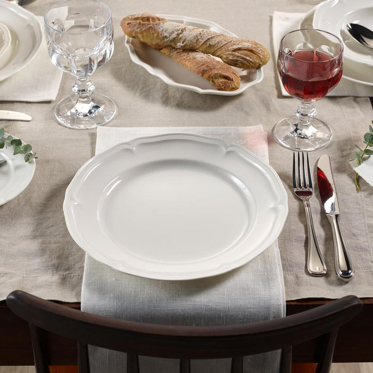TAFELSERVICE Manoir weiß 12er Set - Weiß, Keramik (1/1/1cm) - Villeroy & Boch