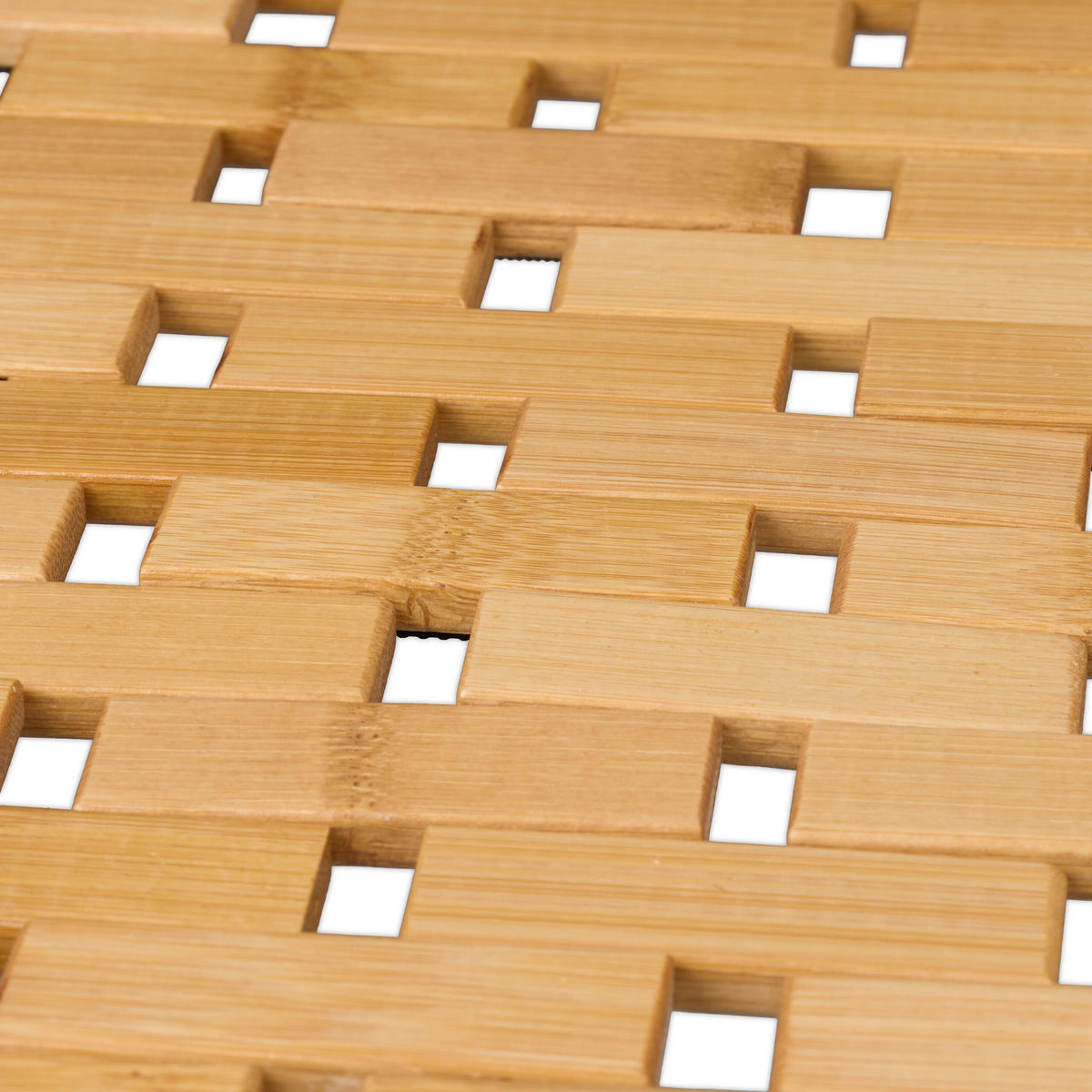 BADVORLEGER - Hellbraun, Holz/Textil (60/40cm) - Relaxdays