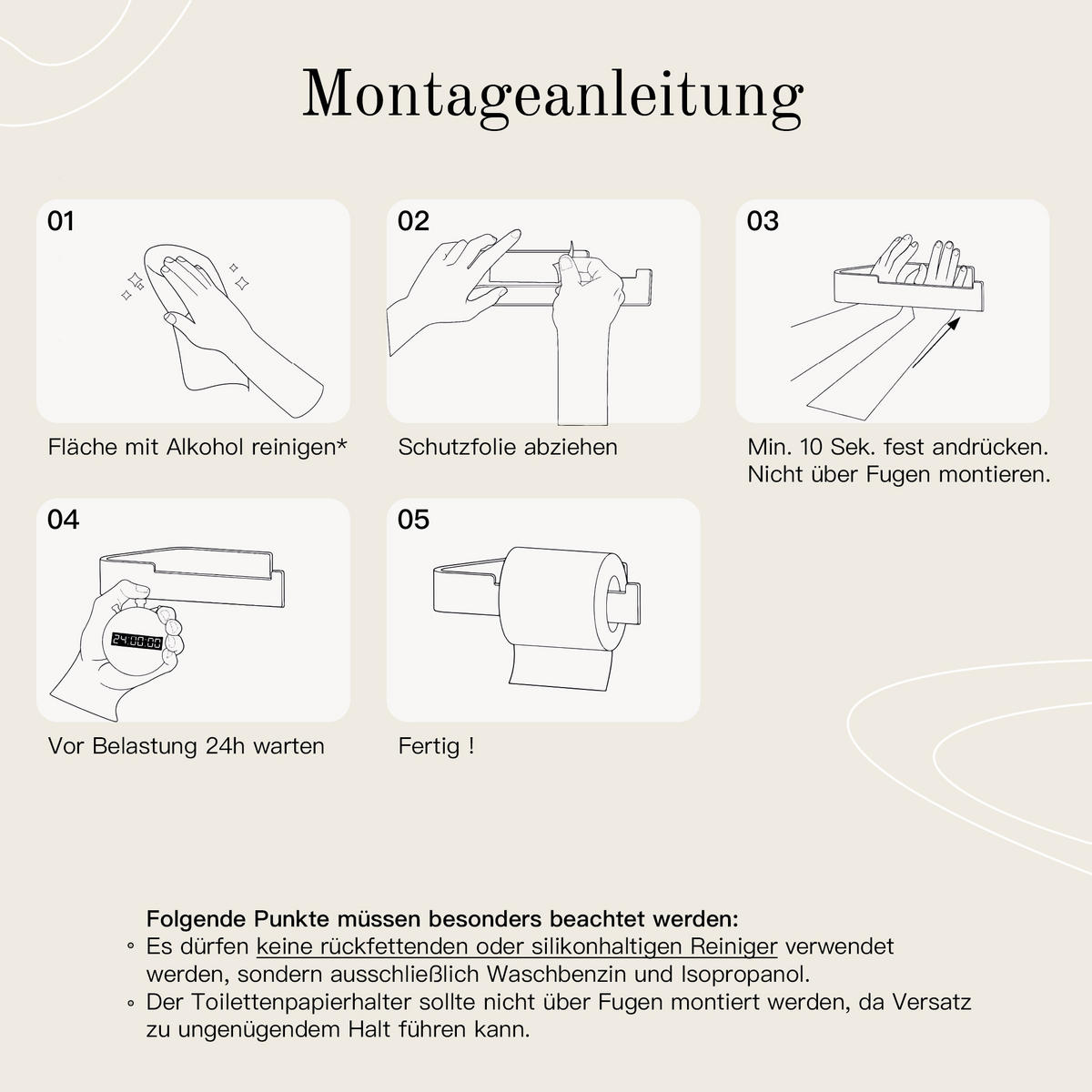 TOILETTENPAPIERHALTER OHNE BOHREN ohne Ablage Silber - Silberfarben, Metall (17/4/8cm) - Designfabrik Hamburg