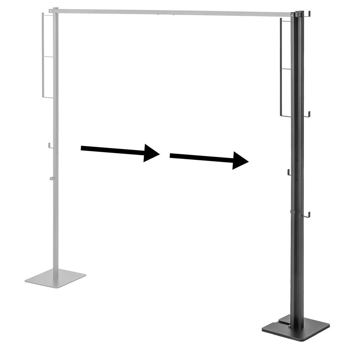 TROCKEN-KLEIDER-STÄNDER Tower schwarz 175/160/25 cm - Schwarz, Metall (175/160/25cm) - Yamazaki