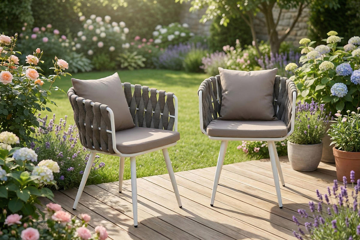 GARTENSTUHL LUSHA Grau Kunststoff, Metall (1er-Set) - Dunkelgrau, Metall (62/78/63cm) - KAWOLA