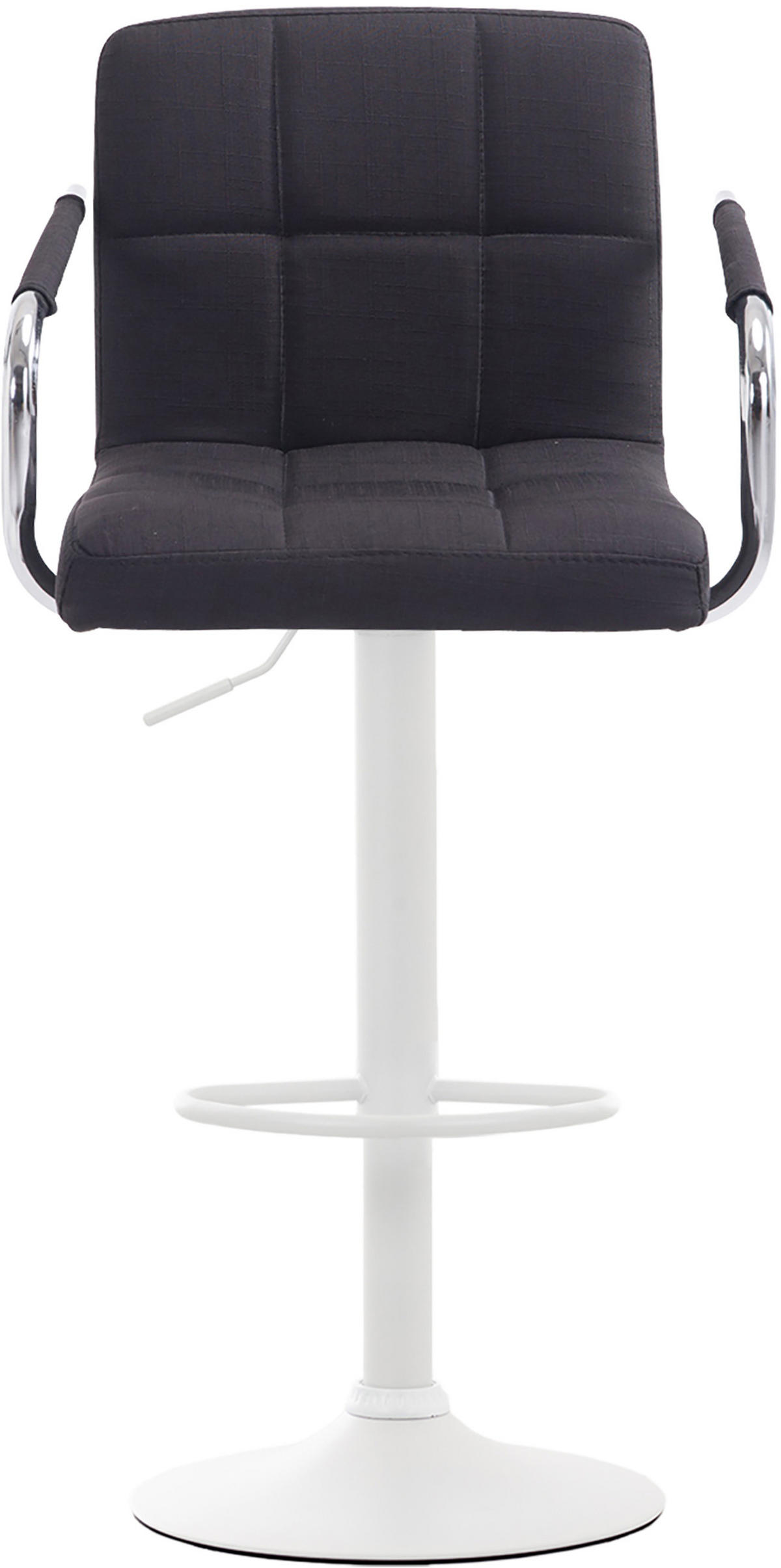 BARHOCKER 2er Set Stoff schwarz - Schwarz/Weiß, Textil/Metall (54/91/46cm) - CLP