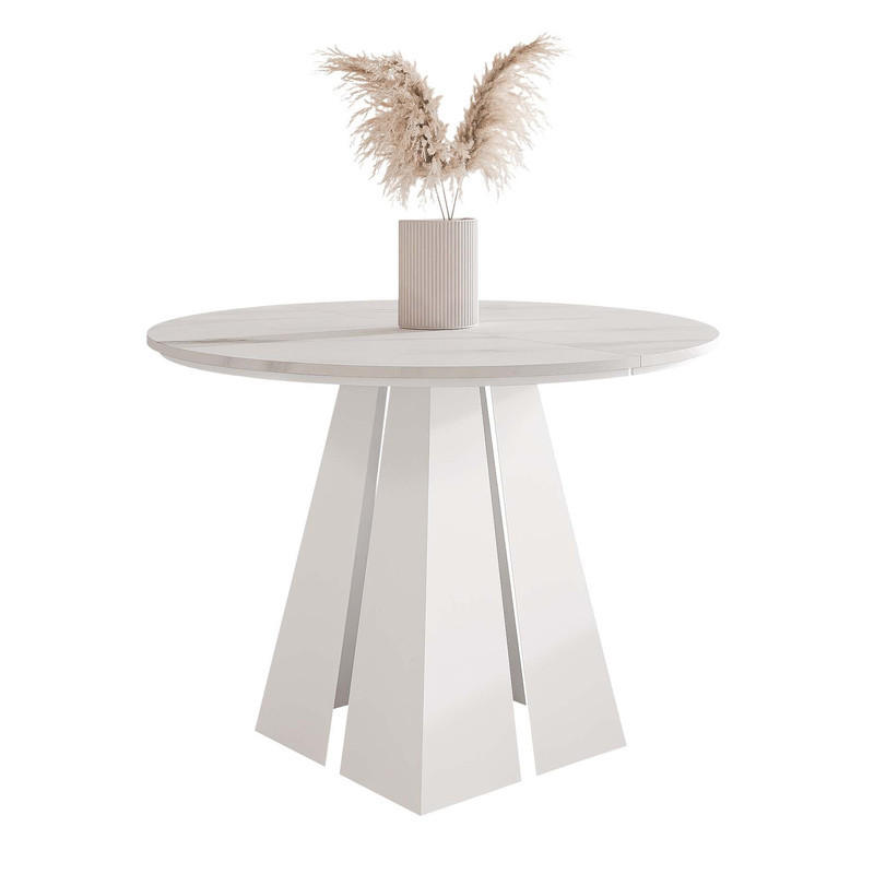 AUSZIEHTISCH FORTE 120/76 cm, Weiß / Bianco (Weiß) - Perlmutt/Weiß, Holzwerkstoff/Metall (120/120/76cm) - Idohome