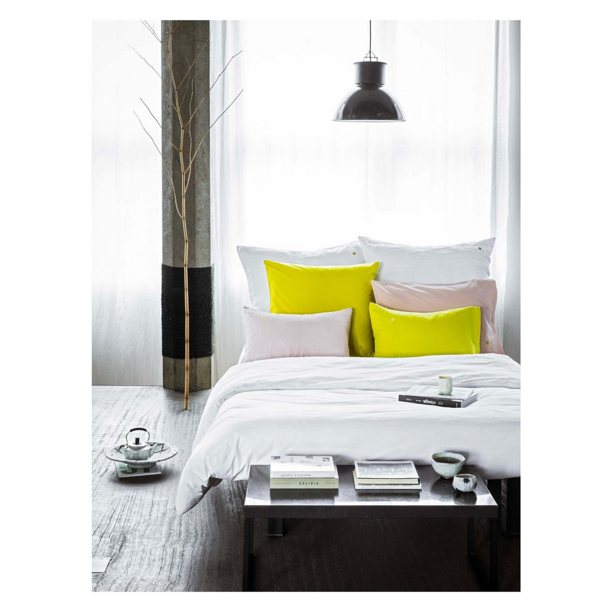 KOPFKISSENBEZUG Céleste milch 50 x 70 cm - Weiß, Textil (70/50cm)