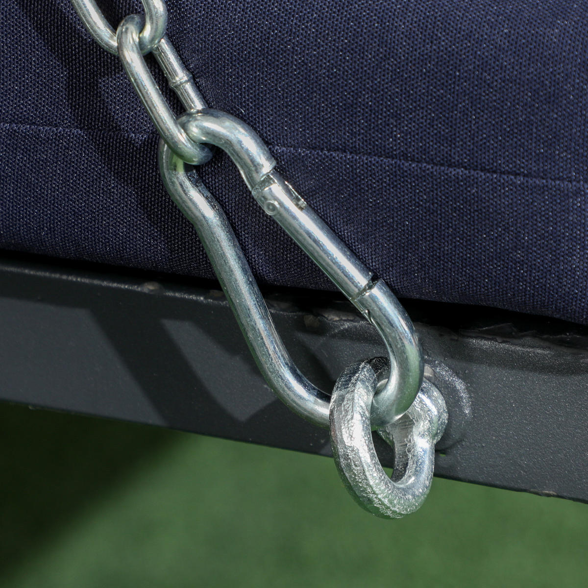 HOLLYWOODSCHAUKEL aus Eisen 156x89x168 cm in Dunkelblau mit verstellbarem Sonnendach - Dunkelblau, Metall (89/168/156cm) - Modfu