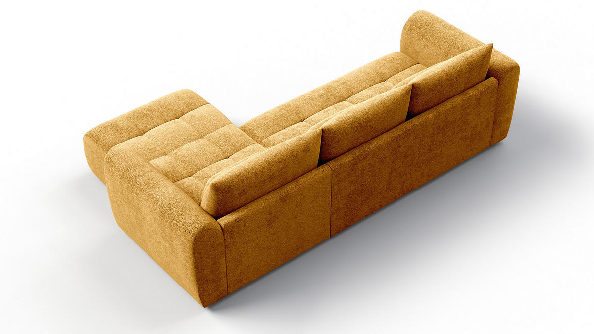 ECKSOFA SORENO 4-Sitzer, gelb - Gelb/Schwarz, Holz/Textil (293/171cm) - Courtois Laville