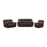 SOFAGARNITUR mit Relaxfunktion - -Sitzer - Leder - Schokoladenbraun - - Braun, Leder (208/102/92cm) - Vente-Unique