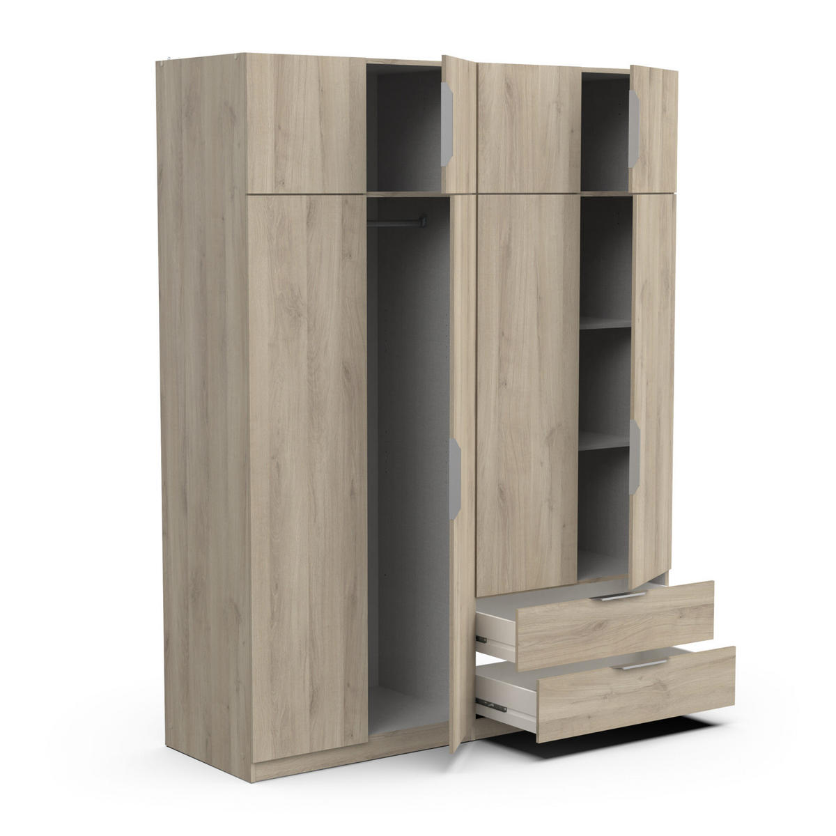 SCHRANK 8 Türen - GHOST - Eiche - 157,3 x 51,1 x 203 cm - Beige, Holz (51.1/203/157.3cm) - Demeyere