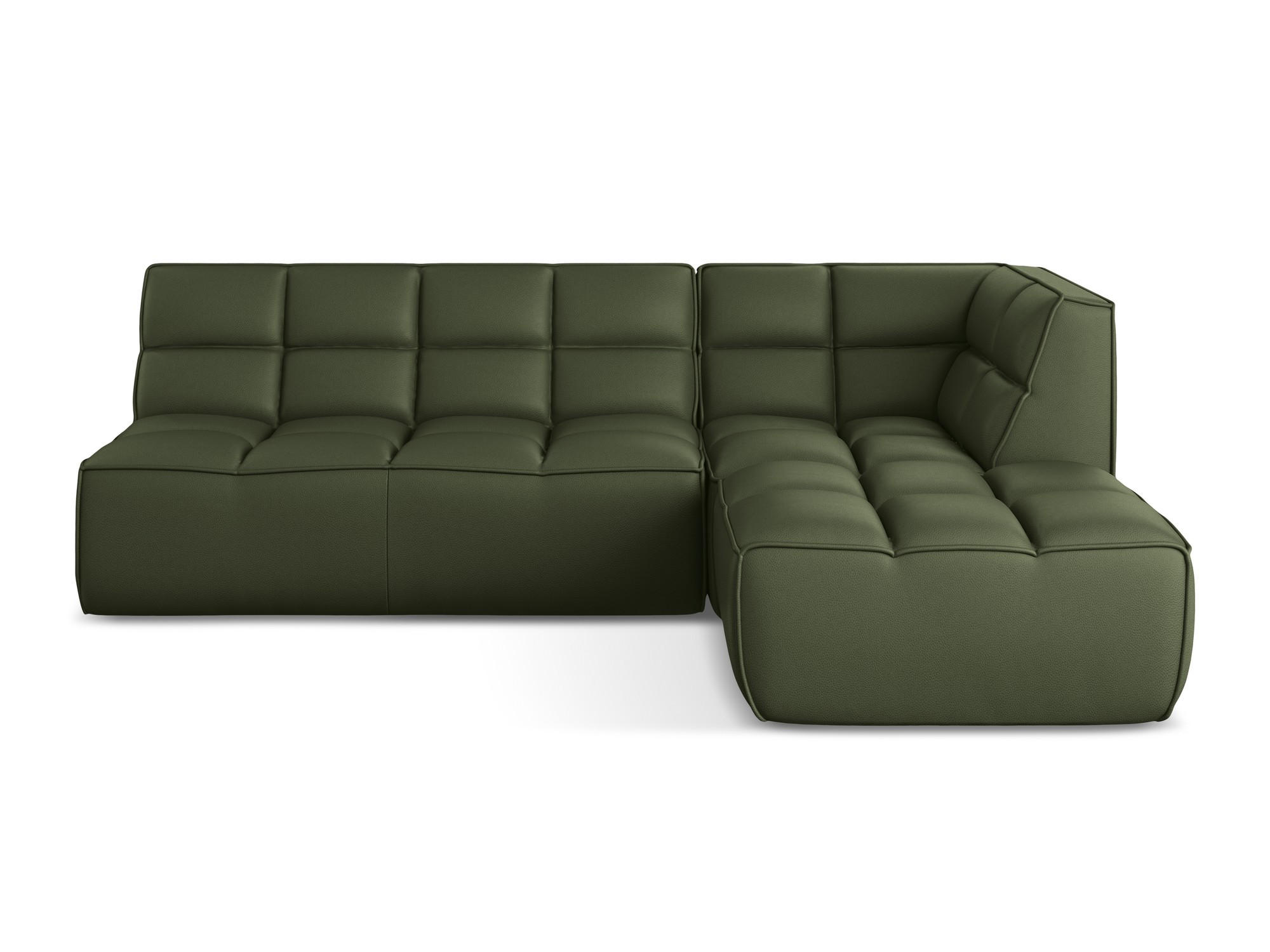 ECKSOFA Beidseitig Kunstleder Grün - Schwarz/Grün, Leder/Kunststoff (258/178cm) - Makamii