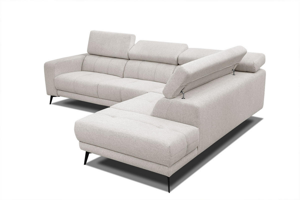 ECKSOFA MORELLO 5-Sitzer, creme - Anthrazit/Schwarz, Holzwerkstoff/Textil (287/228cm) - Courtois Laville