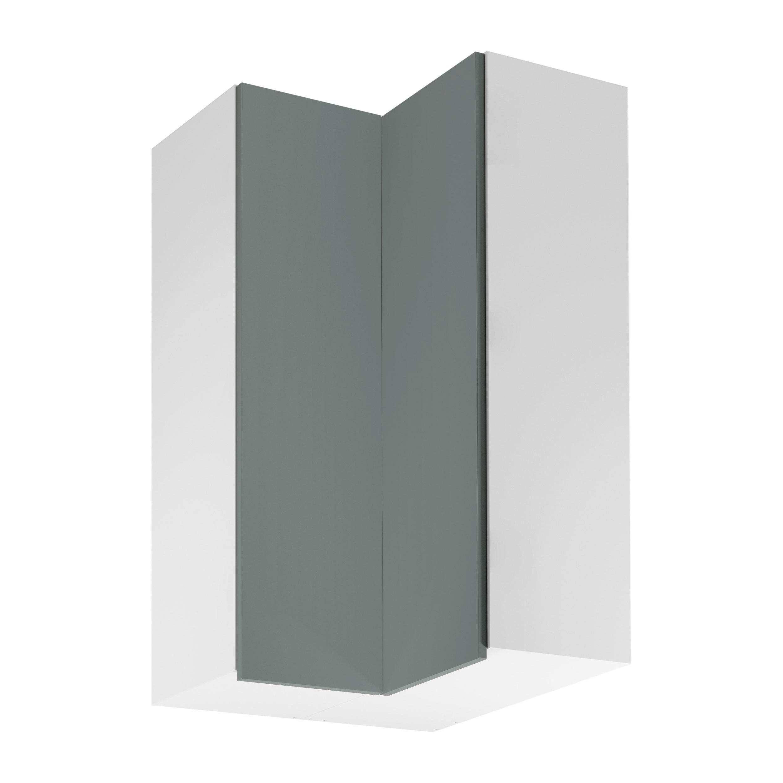 ECKHÄNGESCHRANK G60N – Sorento Weiß Grün – L-Form für den Innenwinkel – Weiß / Grün - Weiß/Grün, Holzwerkstoff (60/100/60cm) - ROYAL24_MARKT