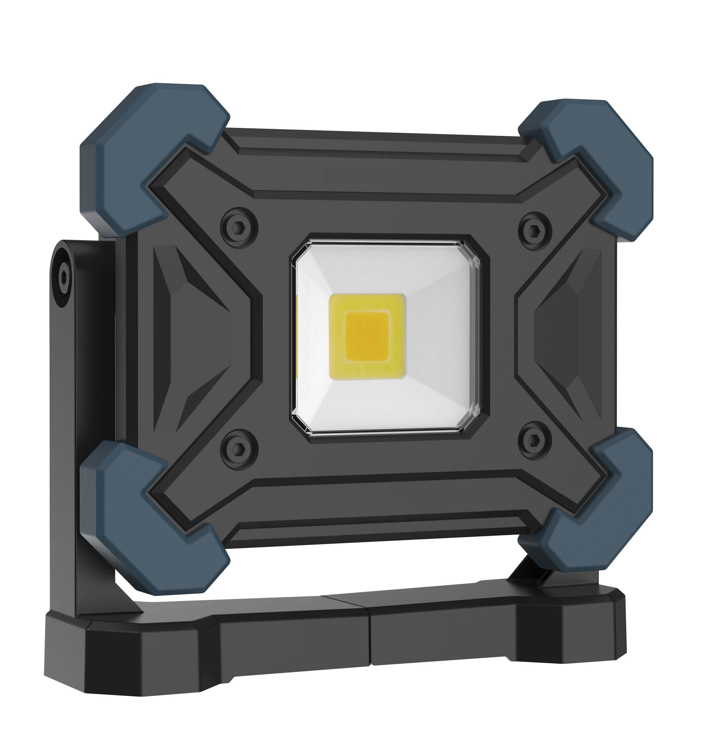 AKKU-LED-ARBEITSSTRAHLER - 20W, 2000 Lumen, dimmbar, IP65, USB-C, robust, für Werkstatt und Haushalt, 2er-Set - Schwarz, Metall (4.8/16/15cm) - Northpoint