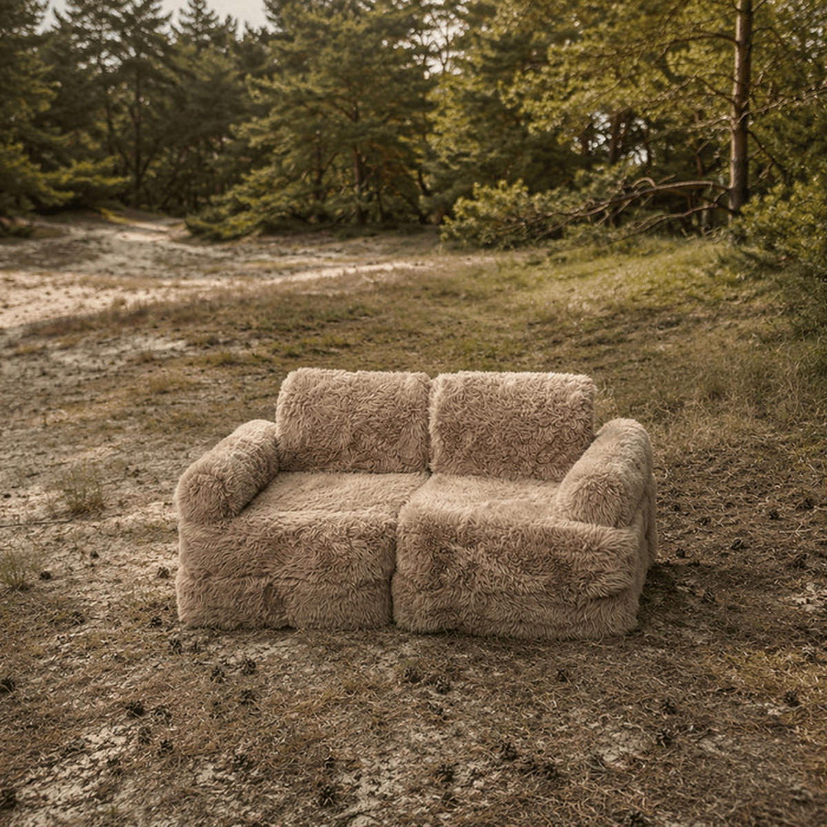 KINDERSOFA Mammoth 6-teilig flauschig - Braun, Textil (120/25/60cm) - MeowBaby