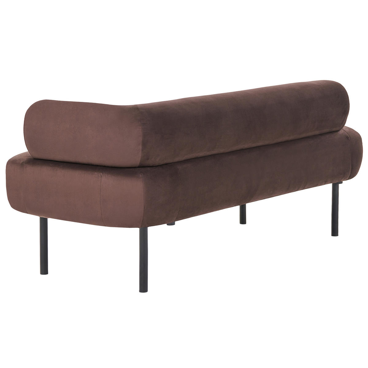 ČALOUNĚNÉ LEHÁTKO CHAISE LONGUE PRAVOSTRANNÉ Sametová látka Tmavě hnědé Mirmande - černá/hnědá, textil (153/65/70cm) - Beliani
