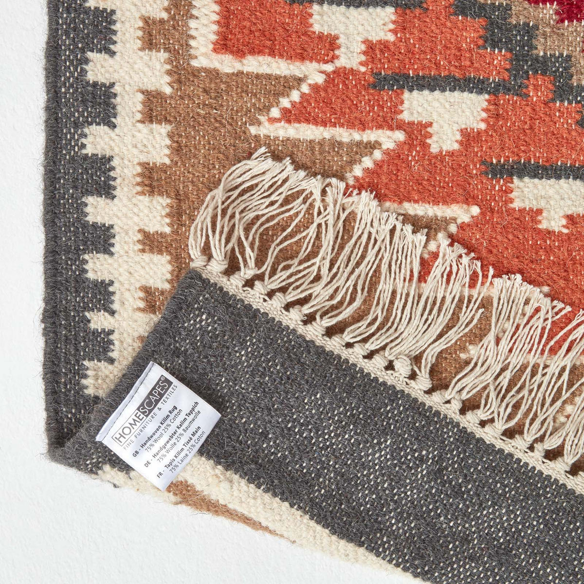 KELIM-TEPPICHLÄUFER Jaipur handgewebt 66/200 cm - Multicolor, Textil (66/200cm) - Homescapes