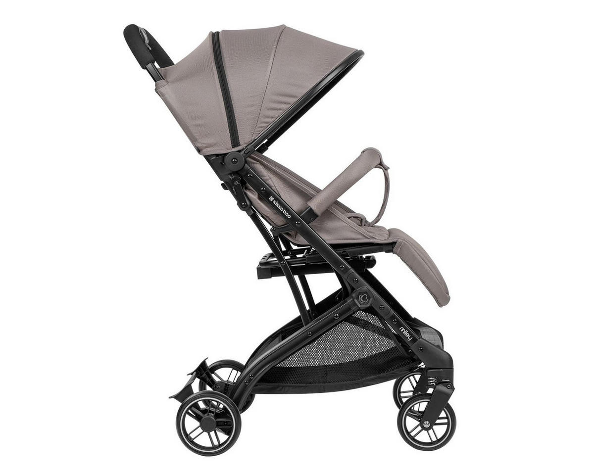 KINDERWAGEN Miley mit Fußsack beige-schwarz Fußstütze verstellbar, klappbar, Korb - Beige, Metall (64/52/100cm) - Kikka boo