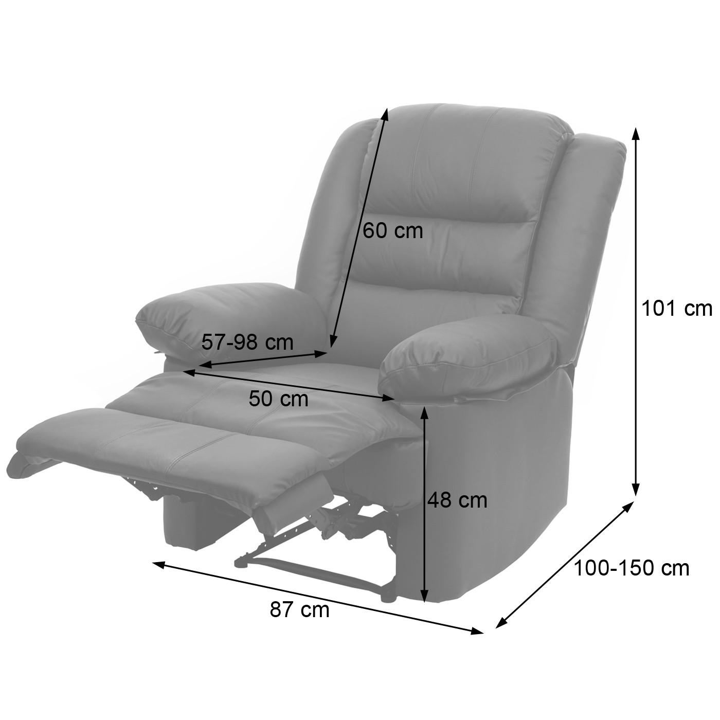 Thumbnail - MCW Relaxsessel, Schwarz, Leder, 87x101x150 cm, Wohnzimmer, Sessel, Polstersessel