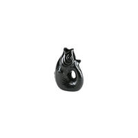 VASE Monsieur Carafon XS, Fisch-Form, Steingut, Schwarz, 13 cm - Schwarz, Keramik (13cm) - Gift Company