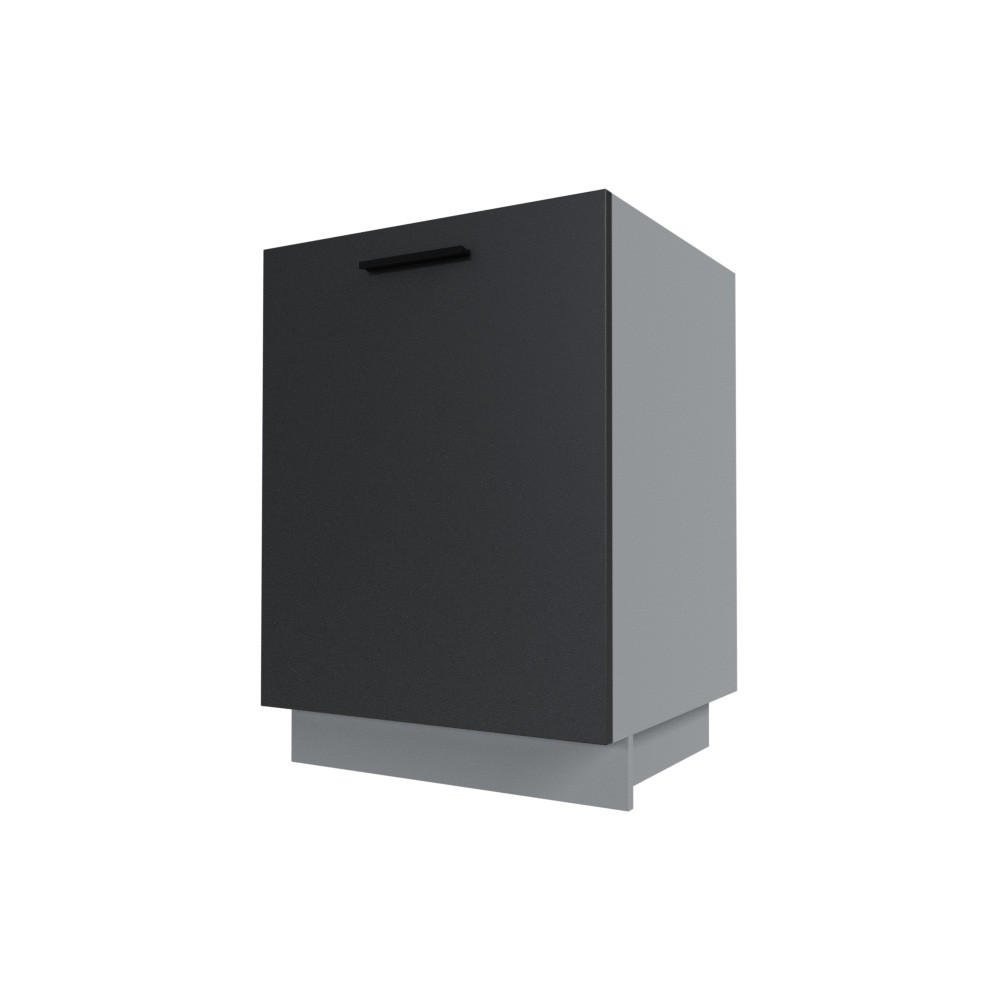 Feldmann-Wohnen Küchenunterschrank Schwarz, Grau 60x82x50 cm